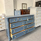 Bassett solid wood dark blue dresser