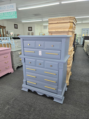 Bassett blue 5 drawers chest