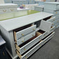 Beautiful gray dresser 6 drawers 1 door rattan drawers