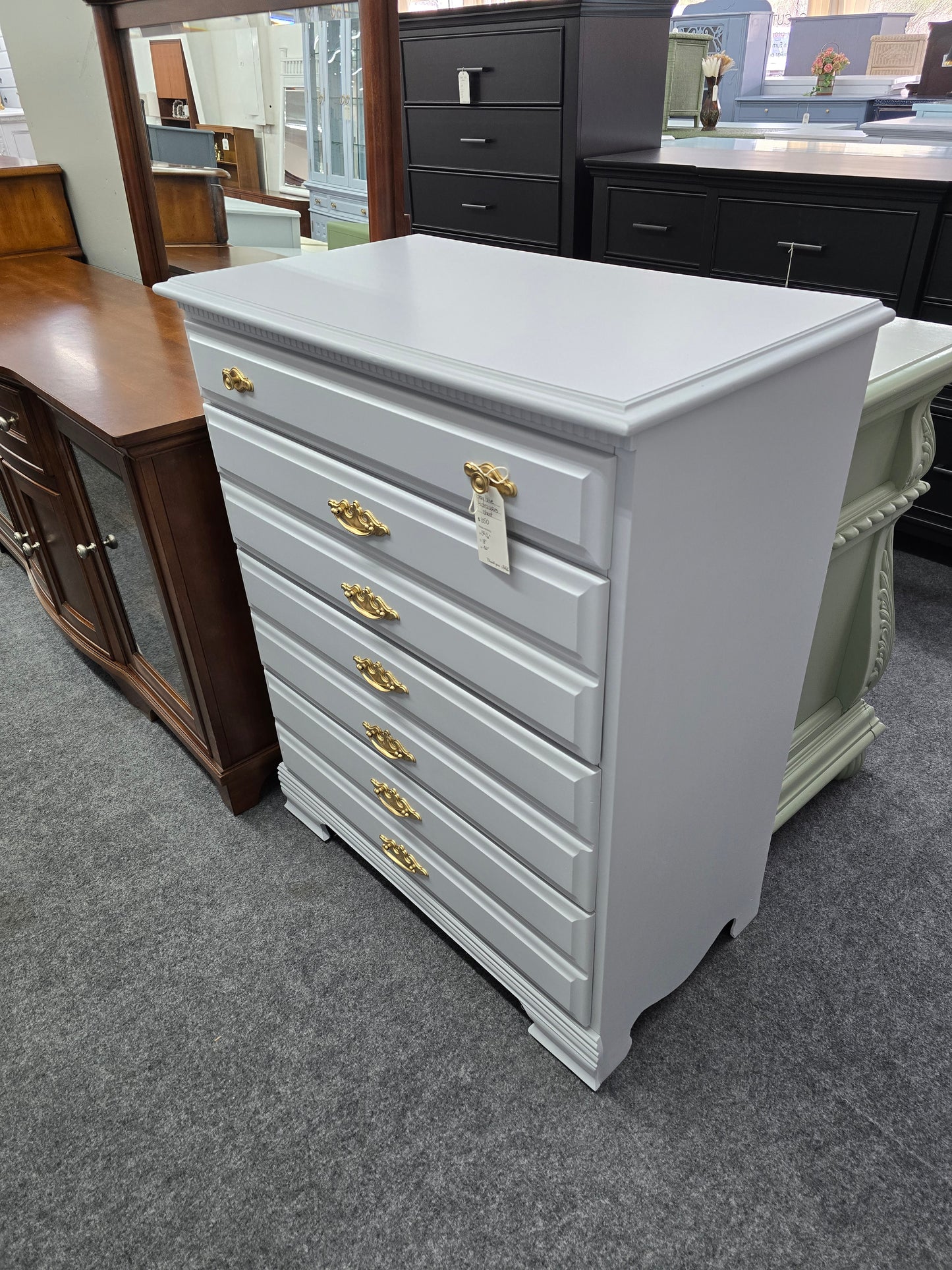 4 drawers blue/gray chest