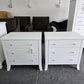 Super cute white lacquered pair of nightstands