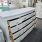 Gorgeous 12 drawers white bowfront dresser