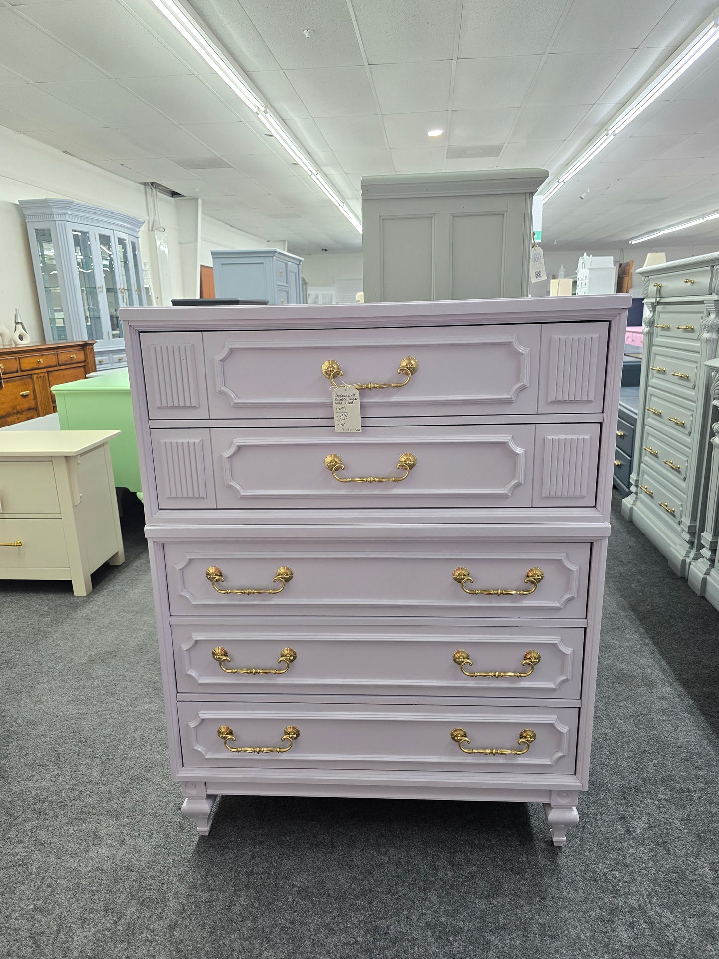 Regency lavender lacquer chest