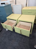 Avocado green pair of nightstands