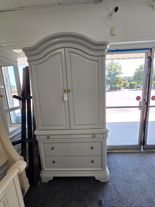 Gray tall armoire