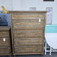 Rustic wood washed chest