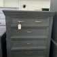 Pewter green carved chest