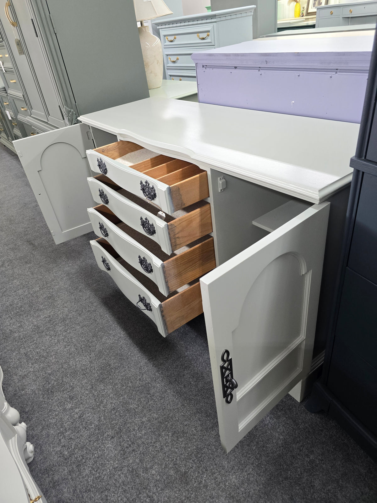 Solid wood gray CENTURY  buffet