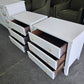 Super cute white lacquered pair of nightstands