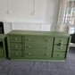 Solid wood MCM green long dresser