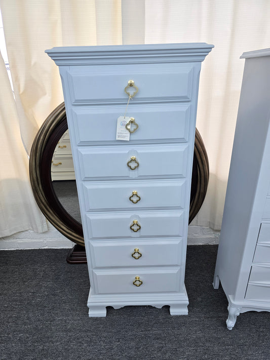 Solid wood gray/blue SUMTER lingerie chest