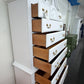 Vintage white lacquered bonnet chest
