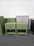 Pair of nightstands "oak moss" green