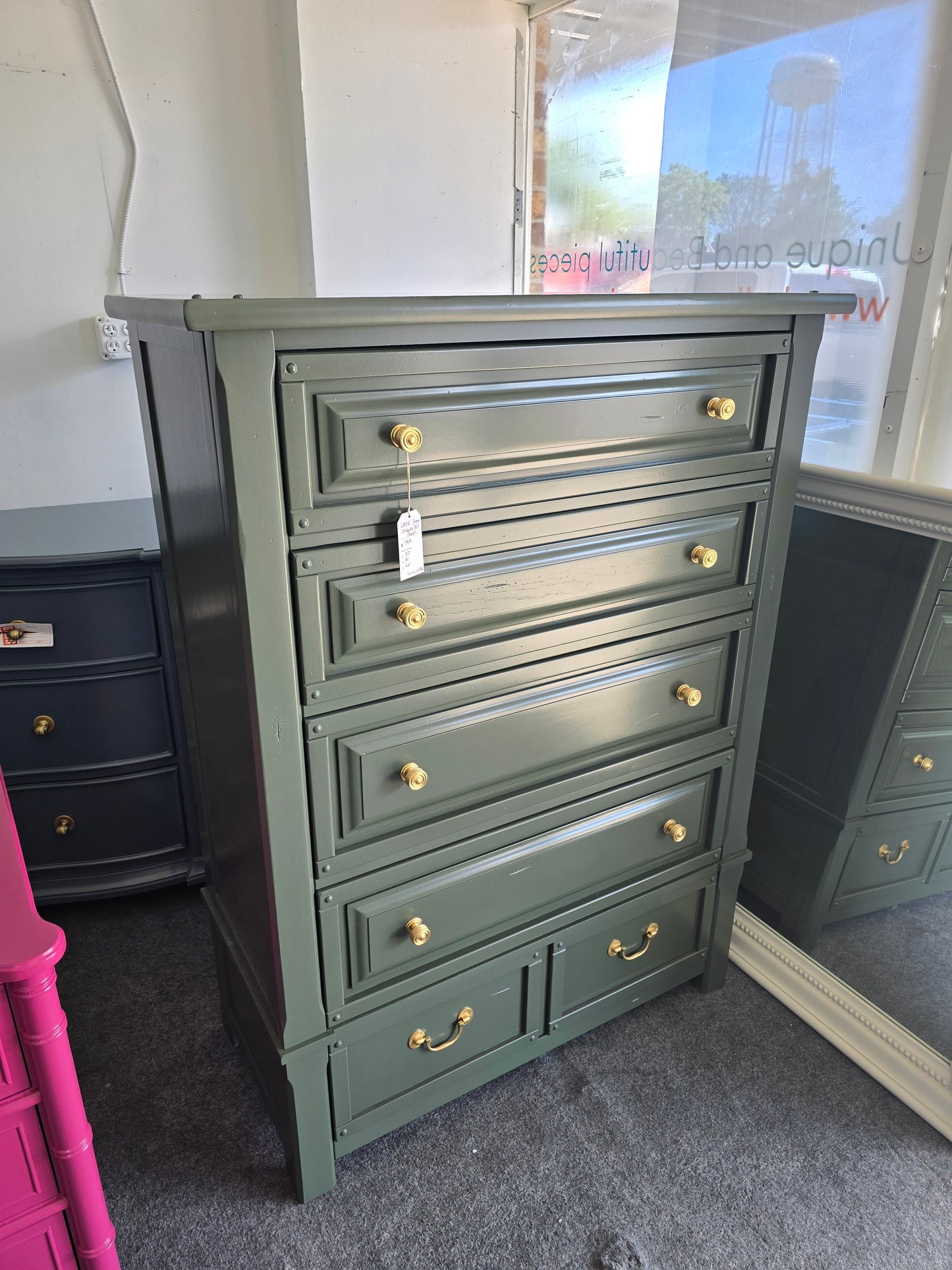 Green lacquered LANE chest