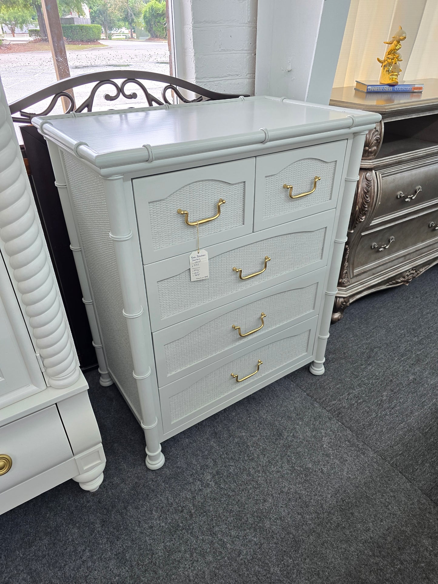 Faux Bamboo gray chest