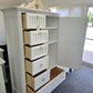 American signature whit3 lacquered chest/armoire