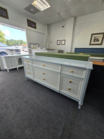 Henredon Lacquered white and blue dresser