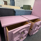 Purple vintage pair of nightstands