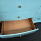 Solid wood blue Lacquered curved dresser