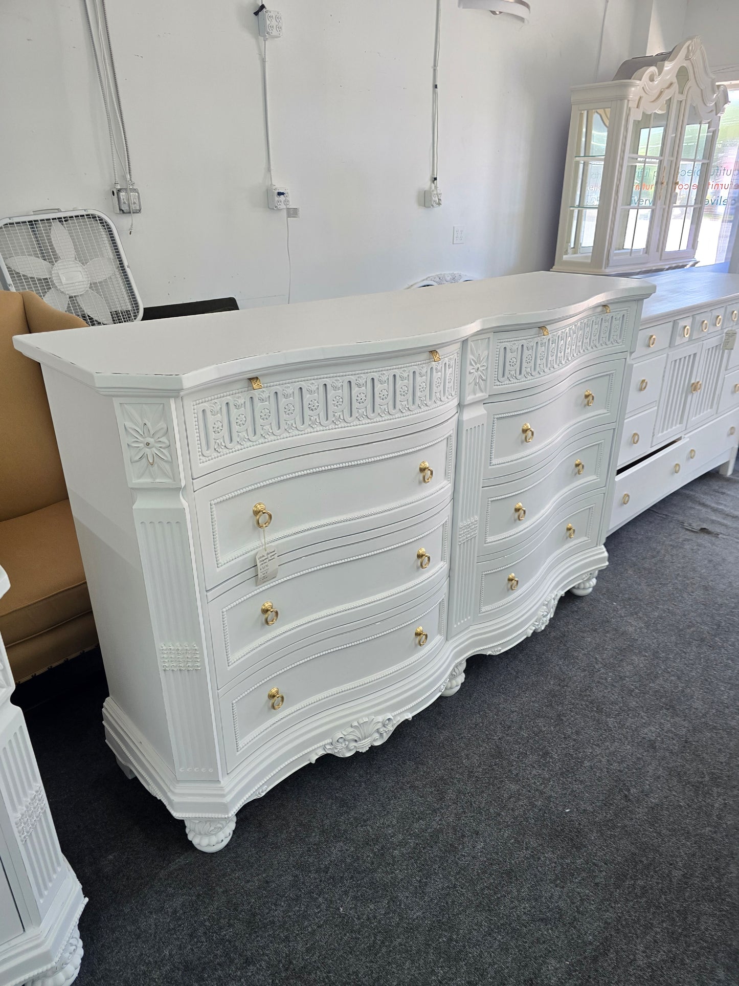 Gorgeous white Distressed lacquered dresser