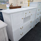 Solid wood white 6 drawers 2 doors white  dresser