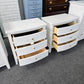 Gorgeous white bowfront pair of nightstands