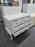 Queen Ann light gray vintage dresser