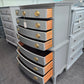 Solid wood bowfront gray greenish chest
