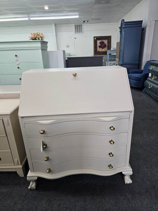 Antique beige secretary chest