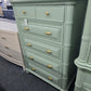 Havertys green bamboo chest