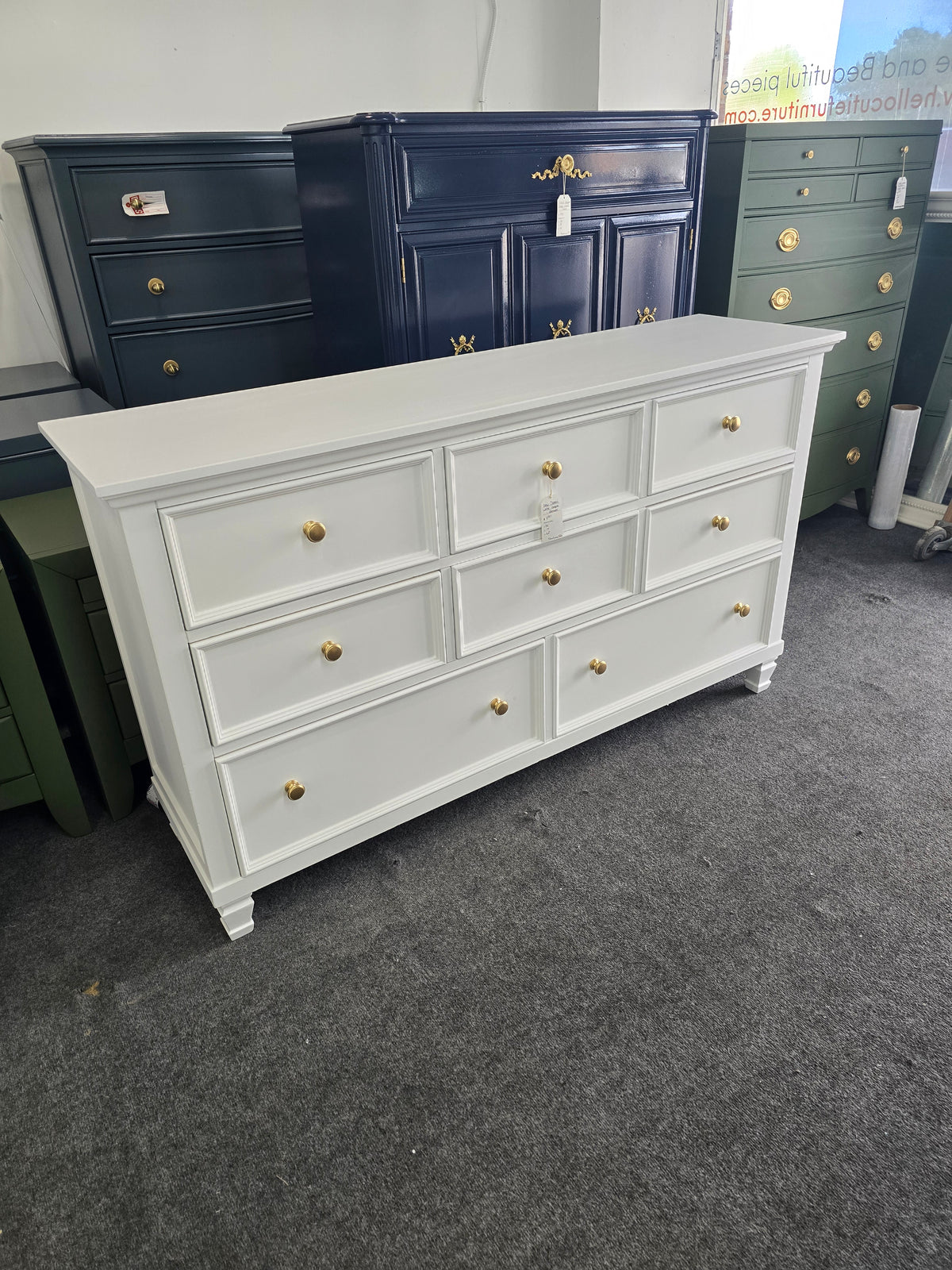 White lacquered "new classic" dresser