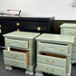 Green vintage pair of nightstands