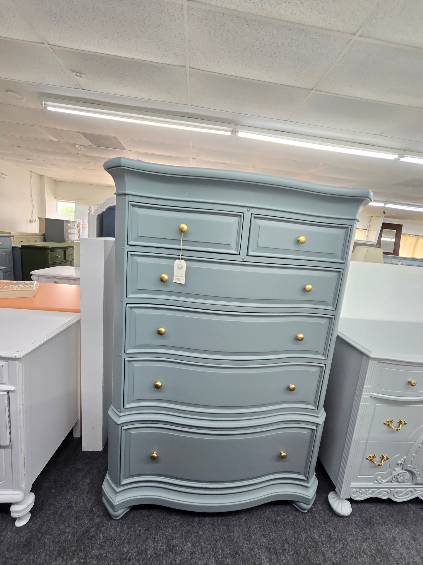 Broyhill teal tall chest