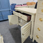 Beige carved 2 doors 2 drawers cabinet