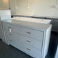 Super cute gray lacquer 6 drawers dresser