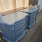 Blue ornate pair of nightstands