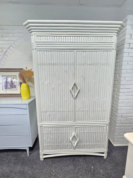 Gorgeous bamboo lacquered alabaster armoire