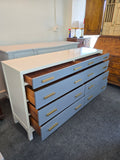 White / blue Lacquered dresser