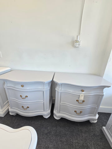 Pair of gray lacquer nightstands