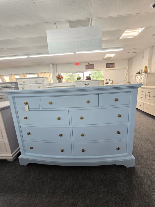 Blue Lacquered 9 drawers big dresser