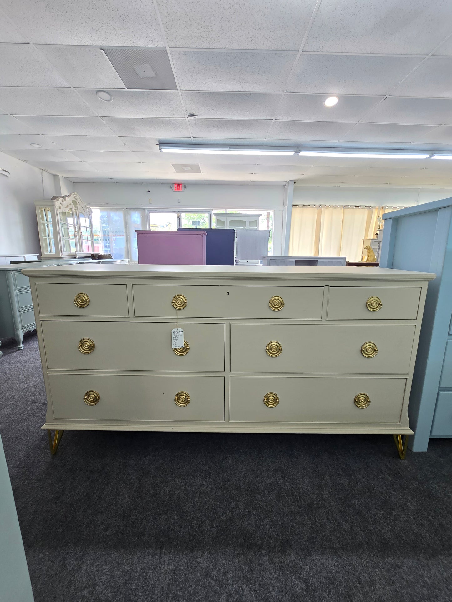 Ethan Allen beige Solid wood dresser