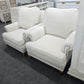 Set of 2 cozy off white re upholstered chairs