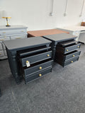 Gorgeous inkwell pair of nightstands