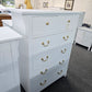 Solid wood white tall chest