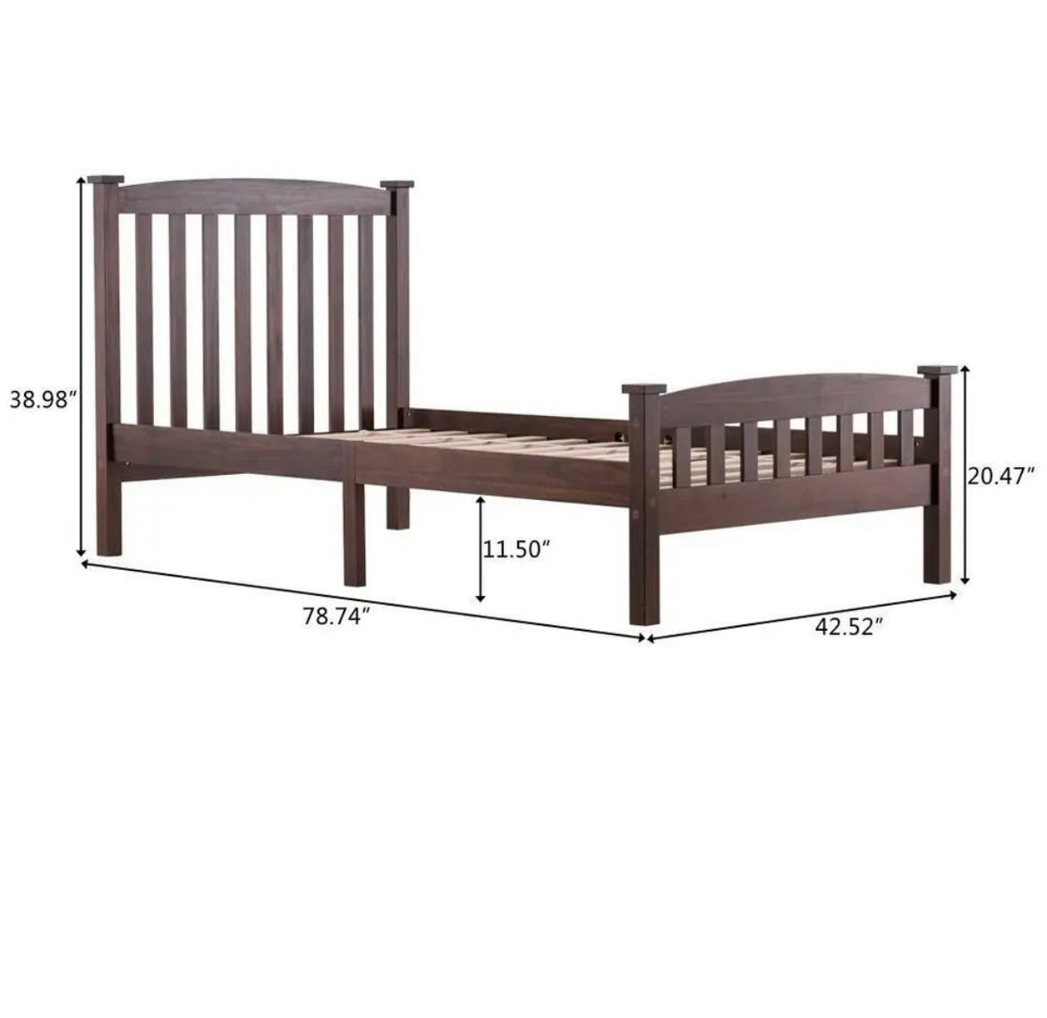 New- Solid wood Twin bed frame